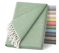 ECOMMERC3 | Foulard Multiusos Tamaño 180x260 cm Verde - Colcha Multiusos Decorativa para Sofá o Cama - Jarapa Sofá o Cama Protector Ligero y Elegante
