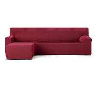 ECOMMERC3 | Funda Sofá Chaiselongue Brazo Corto Izquierda Super Elástica Bielástica - Funda Sofá Chaiselong Color Burdeos con Espumas de Sujeción y Gomas de Ajuste Valido Derecha o Izquierda