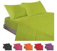 ECOMMERC3 | Juego de Sábanas 3 Piezas Cama 105 Fabricado 100% Made in Spain - Juego de Sábanas con Bajera, Encimera y 1 Funda Almohada Color Pistacho, Sábana Extrasuave y Ligera