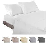 ECOMMERC3 | Juego de Sábanas 3 Piezas Cama 105 Fabricado 100% Made in Spain - Juego de Sábanas con Bajera, Encimera y 1 Funda Almohada Color Blanco, Sábana Extrasuave y Ligera