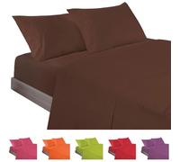 ECOMMERC3 | Juego de Sábanas 3 Piezas Cama 90 Fabricado 100% Made in Spain - Juego de Sábanas con Bajera, Encimera y 1 Funda Almohada Color Marron, Sábana Extrasuave y Ligera
