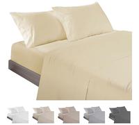 ECOMMERC3 | Juego de Sábanas 4 Piezas Cama 160 Fabricado 100% Made in Spain - Juego de Sábanas con Bajera, Encimera y 2 Fundas Almohada de 45x85 Color Amarillo