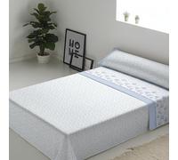 ECOMMERC3 Juego de Sábanas de Franela 4 Piezas Cama 160 Dublin Azul | Fabricado en España | Juego de Sábanas Invierno con Bajera, Encimera y 2 Fundas de Almohada | Sábanas Calentitas Transpirables