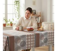 ECOMMERC3 Mantel Hule Antimanchas Mesa Rectangular 220x140 cm Valira Marrón | Para comer y hacer deberes en la misma mesa, impermeable, sin lavadora ni plancha, cuerpo firme que no se enrolla, España