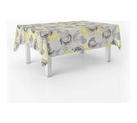 ECOMMERC3 | Mantel Hule Mesa Rectangular Tamaño 220x140 cm - Estilo, Durabilidad y Fácil Limpieza para tu Mesa - Mantel Hule Antimanchas e Impermeable - Circle Amarillo