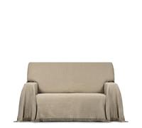 ECOMMERC3 | Plaid Multiusos Riviera 230x260 cm para Sofá y Cama - Cubrecama Algodón Color Lino - Colcha Decorativa Fabricada en España