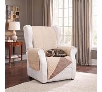 ECOMMERC3 Protector Sillón Valencia Reversible 1 Plaza/Relax Beige y Cuero | renovar un sillon orejero o reclinable · mantener la butaca nueva con ninos en casa · fijacion con gomas a las patas