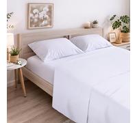 ECOMMERC3 | Sábana Encimera Cama 90 100% Algodón Suave, Transpirable Sábana Encimera Extrasuave Color Blanco