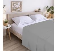 ECOMMERC3 | Sábana Encimera Cama 90 100% Algodón Suave, Transpirable Sábana Encimera Extrasuave Color Gris Plata