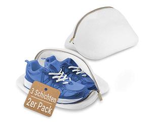 ecooe 2Pcs Bolsa Zapatos Lavadora, Bolsa para Lavadora para Zapatillas con cremallera, Saco Lavadora para Lavar para Organizador y Viajes