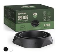 ECOPEST Interceptores de Chinches - Paquete de 4 | Bed Bug Blocker (Pro) Trampas Interceptoras (Negro) | Trampa de Insectos, Monitor y Detector para Las Patas de la Cama