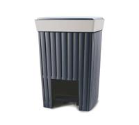 Ecoplast Cubo de basura con pedal de 6 litros, papelera de plástico reciclado, gris topo/hielo/verde/azul, u