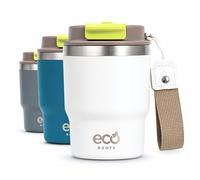 ECOROOTS Evergreen - Termo Café para llevar 360 ml I Vaso Térmico Frío I Tapa Antigoteo I Acero Inoxidable I Taza Térmica para Viajes, Oficina y Outdoor I Travel Mug Ligero para Playa (BLANCO MARFIL)