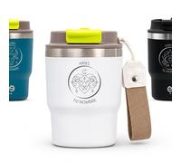 ecoroots PERSONALIZADO HORÓSCOPOS - Vaso Térmico | Termo de Café Antigoteo con Tu Nombre GRATIS + Horóscopo | Taza para Llevar Acero Inox. Sin BPA | Frío y Calor (360 Ml Evergreen Lifestyle)