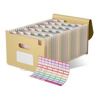 EcoStash Carpeta Clasificadora Acordeón, 26 Bolsillos Archivador A4 de Paja de Trigo, Clasificador Documentos Expandibles, Libre de BPA, Regreso a la Naturaleza, Vida Saludable - Amarillo Trigo