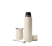 Ecottento Kit Mate Argentino - Acero Inoxidable Completo con Termo 750 ml Doble Pared y Calabaza Doble Pared + Bombilla Inox - Set Mate Premium para Yerba.