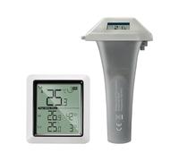 ECOWITT Termómetro inalámbrico para piscina WN0298, sensor de temperatura flotante fácil de leer para piscinas, agua de baño y jacuzzi, pantalla LCD interior, acoplamiento con 8 canales WN31/WN30