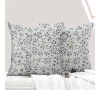 ECZOIL - Juego de 2 Fundas de cojín Decorativas, 50 x 50 cm, diseño de Flores Silvestres, Funda de Almohada para casa, salón, Dormitorio y Granja, Flores Negras