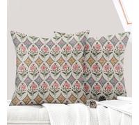 ECZOIL - Juego de 2 Fundas de cojín Decorativas de 45 x 45 cm con Flores, Fundas de sofá Decorativas con Motivo de Peonía, Funda de Almohada para Dormitorio y Granja, casa, salón
