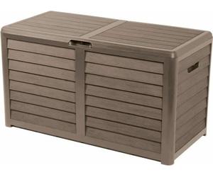 EDA 010290 BR.T CX1. Caja de jardín EDA BAYA, 420 litros, con aspecto de madera, color marrón