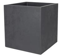 EDA Basalt 57 L - Maceta Cuadrada de 50 cm, decoración de hormigón, Doble Pared, Zona de retención de Agua, 49,5 x 49,5 x 49,5 x 49,5 cm, Color Gris Antracita