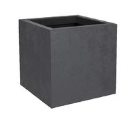 EDA Basalt'Up - Tarro Cuadrado (21 L, imitación hormigón, Pared Individual, Zona de retención de Agua, 29,5 x 29,5 x 29,5 x 29,5 cm), Color Gris Antracita