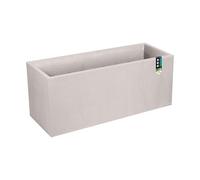 EDA - Jardinera Volcania 98 L - Decoración imitación Piedra - Doble Pared - Zona de retención de Agua - Modular - 99,5 x 39,5 x 43,5 cm - Beige Piedra caliza