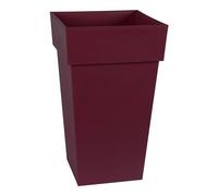EDA - Maceta Cuadrada Alta Toscana - Volumen 62 L - 39 x 39 x 65 cm, Rojo borgoña