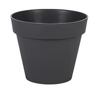 EDA - Maceta Redonda Toscana Ø 20 cm - Volumen 3 L - Ø 20 x 17 cm - Gris Antracita