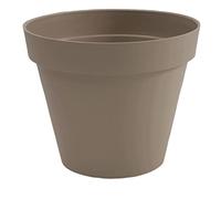 EDA - Maceta Redonda Toscana de 25 cm de diámetro - Volumen 6 L - Ø 25 x 21 cm - Gris Pardo