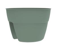 EDA Osaka - Maceta Cavalier Osaka 8 L - Sistema de fijación Simple y patentada - para Balcones y barandillas - Ø 30,6 x 20,6 cm - Verde Laurel