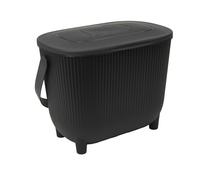 EDA - Papelera de compost de 10 l con filtro de carbón - Apertura XXL - Filtro antiolores - Diseño moderno - Negro