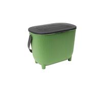 EDA - Papelera de compost de 10 l con filtro de carbón - Apertura XXL - Filtro antiolores - Diseño moderno - Verde