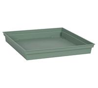 EDA - Platillo Cuadrado Toscana 26,7 cm - para Maceta Cuadrada Toscana 32 cm - 26,7 x 26,7 x 3,8 cm - Verde Laurel