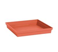 EDA - Platillo Cuadrado Toscane 40 cm - para Maceta de Flores Cuadrada Toscane 50 cm - 40 x 40 x 5,9 cm - Naranja Terra Batida