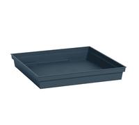 EDA - Plato Cuadrado Toscane 26,7 cm - para Maceta de Flores Cuadrada Toscane 32 cm - 26,7 x 26,7 x 3,8 cm de Altura - Azul Jean