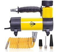 Dunlop Compresor metálico 12V 100 PSI 96W para coche - Manguera y 3 boquillas incluidas