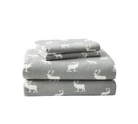 Eddie Bauer Elk Grove Franela Juego de sábanas, Gris, Matrimonio