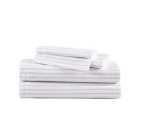 Eddie Bauer Home - Juego de sábanas de algodón de la colección de Franela, preencogidas y cepilladas para Mayor suavidad, Comodidad y sensación acogedora, matrimonial, Rayas de Sendero