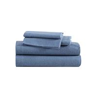 Eddie Bauer Home - Juego de sábanas de algodón de la colección de Franela, preencogidas y cepilladas para Mayor suavidad, Comodidad y sensación acogedora, King, Azul