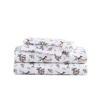Eddie Bauer Home - Juego de sábanas de algodón de la colección de Franela, preencogidas y cepilladas para Mayor suavidad, Comodidad y sensación acogedora, matrimonial, Woodland Friends