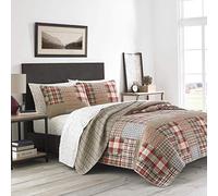 Eddie Bauer - Juego de edredón Individual, Ropa de Cama Reversible de algodón con Funda a Juego, decoración Ligera del hogar para Todas Las Estaciones (marrón Hawthorne, Twin)