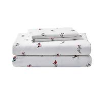 Eddie Bauer - Juego de sábanas de Franela 100% algodón, Preencogido y Cepillado para una Mayor suavidad, Comodidad y sensación acogedora, Doble, Pista de esquí