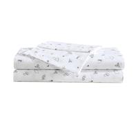 Eddie Bauer - Juego de sábanas, Lujosa Ropa de Cama de percal de algodón con Fundas de Almohada a Juego, Fresco y Fresco, Totalmente elástico (Verde Campamento, matrimonial)