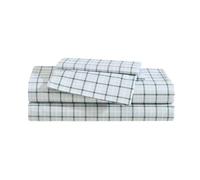 Eddie Bauer - Juego de sábanas matrimonial, Juego de Ropa de Cama de percal de algodón, decoración del hogar a Cuadros, Certificado Oeko-Tex (Classic Tattersall Plaid Green,