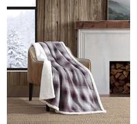 Eddie Bauer - Manta de Forro Polar Cepillado con Reverso de Sherpa, Suave y acogedora decoración del hogar a Cuadros (Morado a Cuadros nórdicos, 50 x 70 Pulgadas)