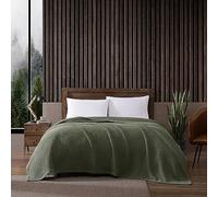 Eddie Bauer Manta Suave de Punto gofre, decoración de Dormitorio de Peso Medio, suaviza Cada Lavado, Individual, Verde