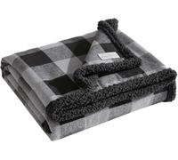 Eddie Bauer - Ropa de Cama Reversible de Franela Sherpa a Cuadros, decoración del hogar para Todas Las Estaciones (Gris/Negro, 50 x 60 Pulgadas)