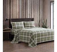 Eddie Bauer - Sábanas de Cama King, Juego de Ropa de Cama de Franela de algodón con Fundas de Almohada a Juego, Cepillado para Mayor suavidad, Bolsillo Profundo, Certificado Oeko-Tex (Heartland Plaid