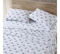 Eddie Bauer - Sábanas Individuales, Juego de Ropa de Cama de Franela de algodón, Cepillado para Mayor suavidad, decoración acogedora del hogar (Amigos del Perro Blanco, Twin)